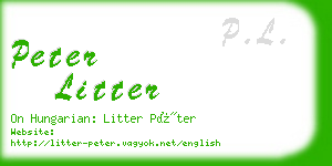 peter litter business card